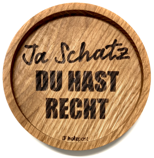 Holzpost® Untersetzer Ja Schatz