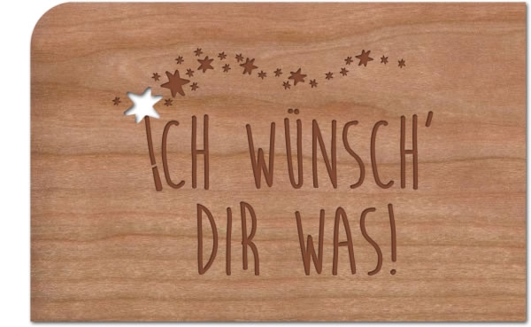 Holzpost® Grußkarte Ich wünsch Dir was!