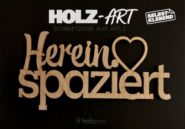 Holzpost® Holz-Art Schriftzug Herein spaziert