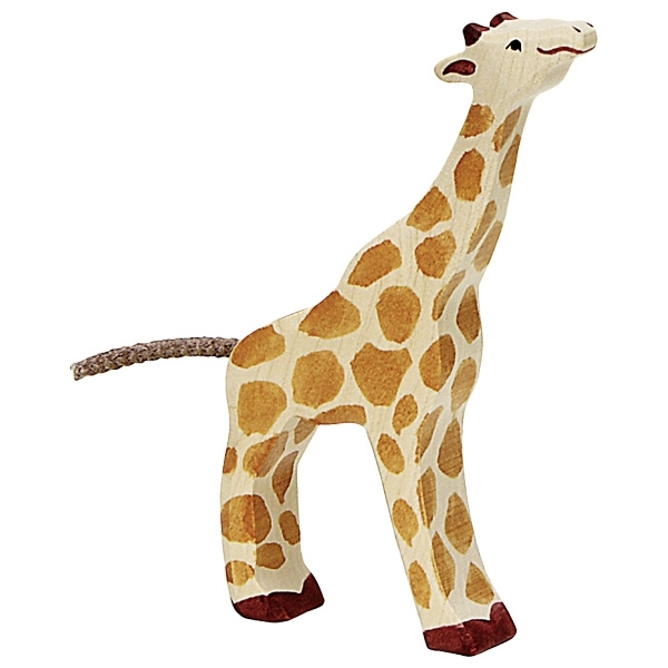 HOLZTIGER Kleine Giraffe fressend