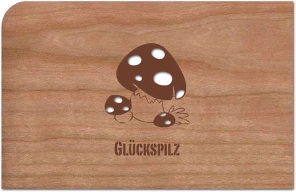 Holzpost® Grußkarte Glückspilz