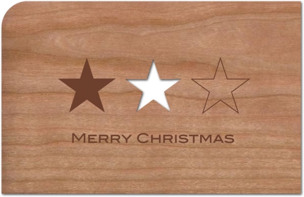 Holzpost® Grußkarte Stern Merry Christmas