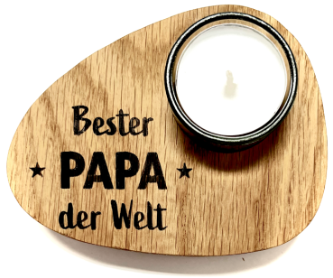 Holzpost® Teelicht Bester Papa