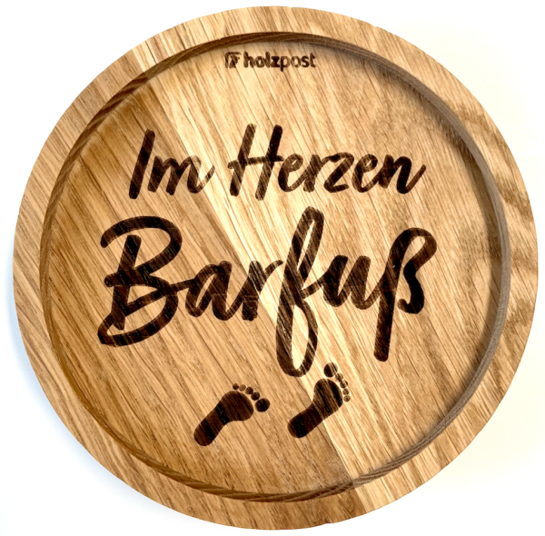 Holzpost® Untersetzer Im Herzen Barfuß