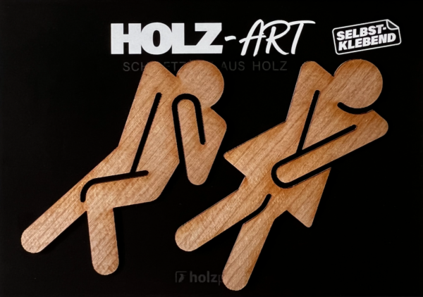 Holzpost® Holz-Art Schriftzug WC-Figuren