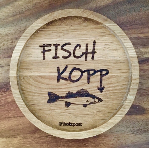 Holzpost® Untersetzer Fischkopp