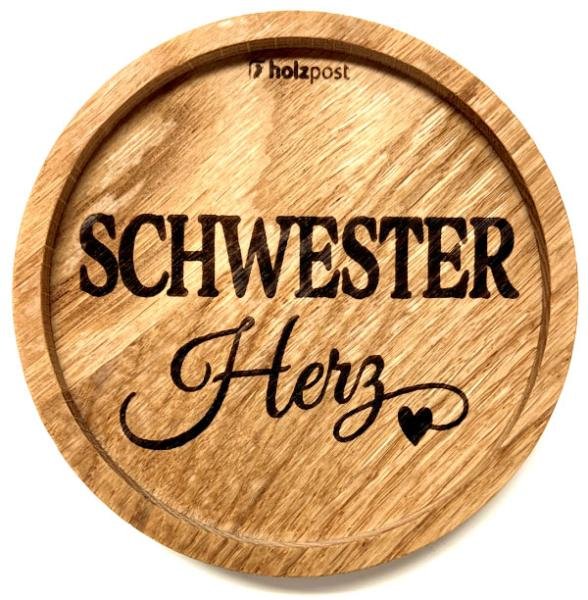 Holzpost® Untersetzer SchwesterHerz