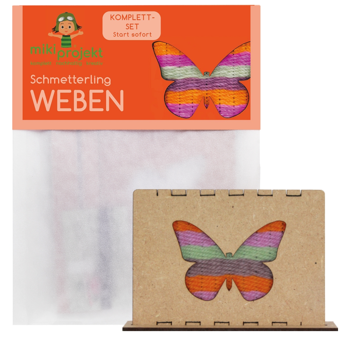 mikiprojekt Bastelset Weben Schmetterling