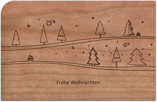 Holzpost® Grußkarte Wald Frohe Weihnachten