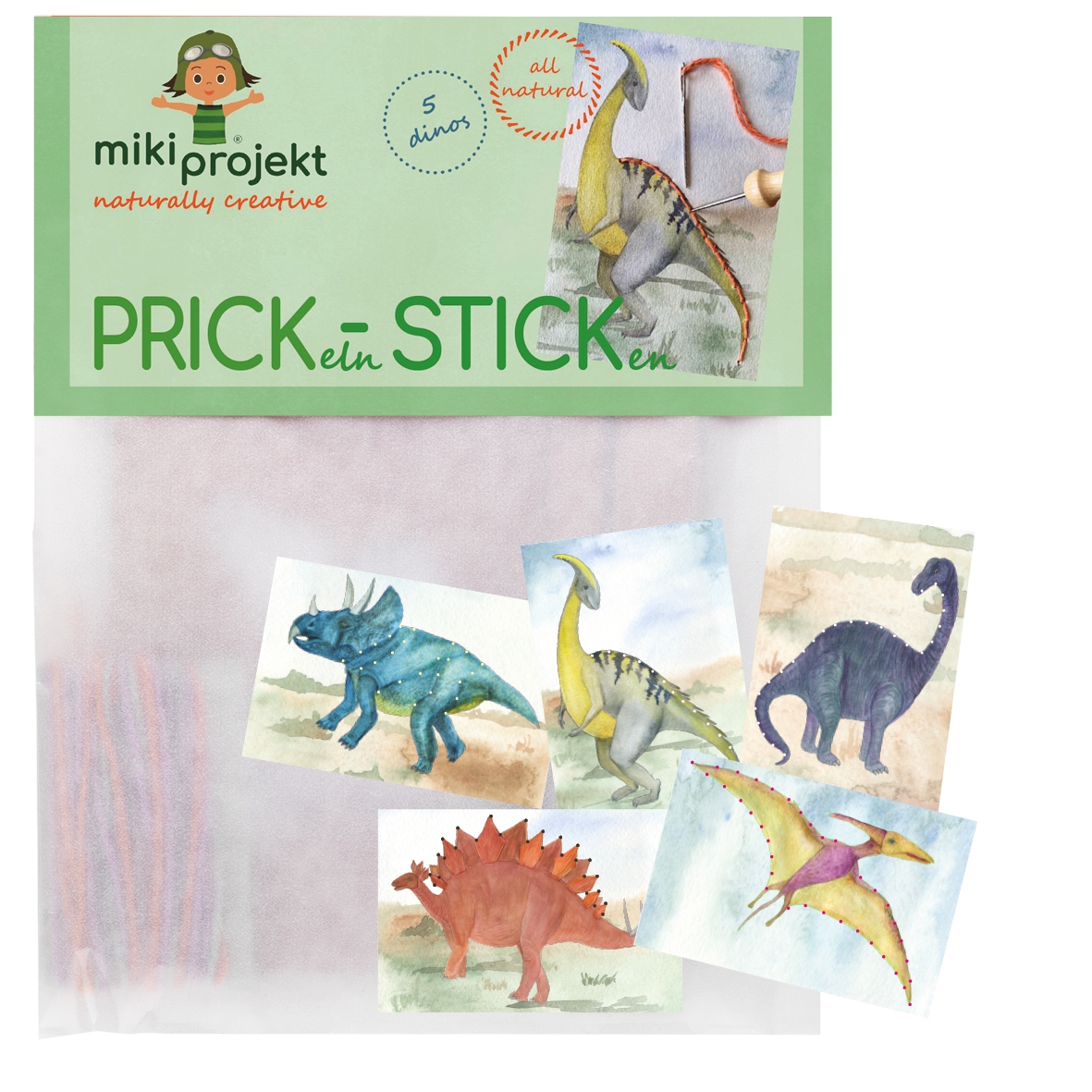 mikiprojekt Bastelset Prick-Stick 5 Dinos