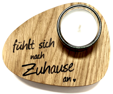 Holzpost® Teelicht Fühlt sich nach Zuhause an