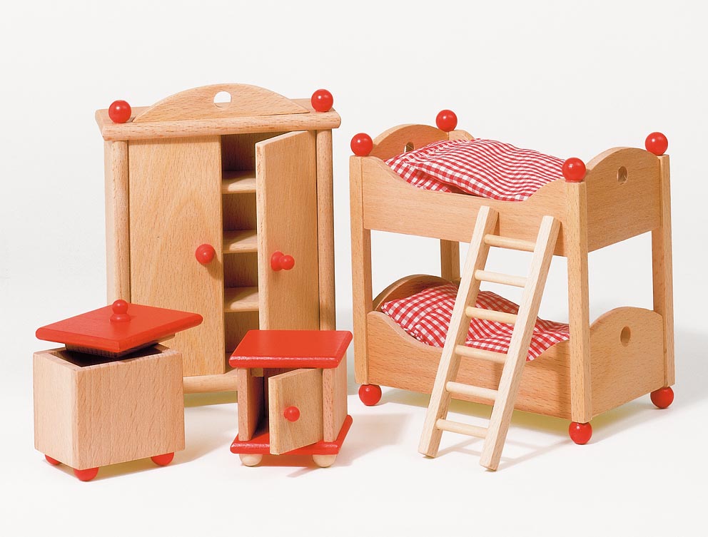 Puppenmöbel Kinderzimmer rustikal