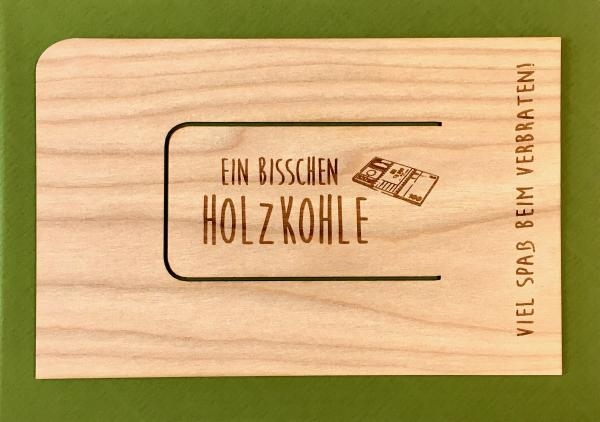 Holzpost® Grußkarte Holzkohle