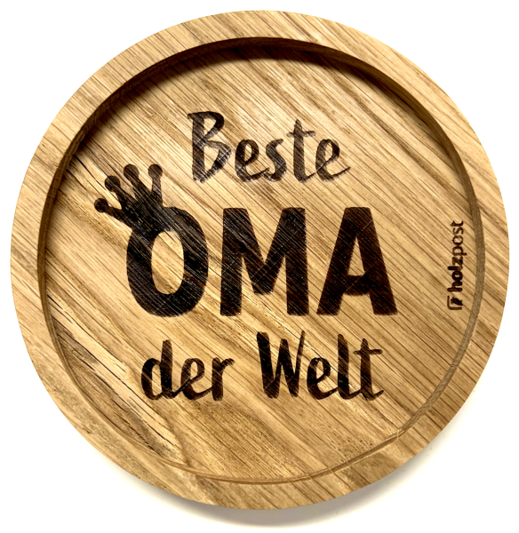 Holzpost® Untersetzer Beste OMA der Welt